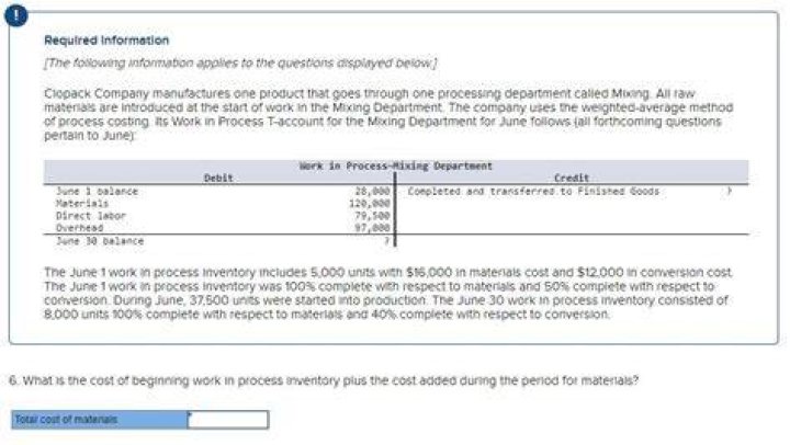 What is the cost of beginning work in process inventory?