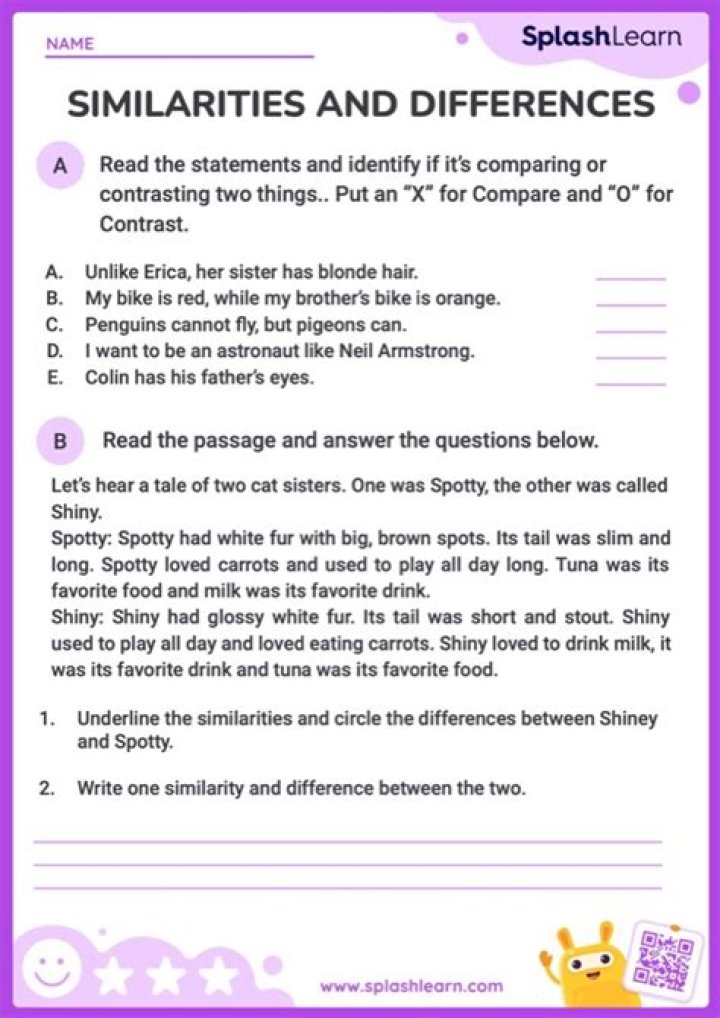 What is the difference between finding similarities and differences?