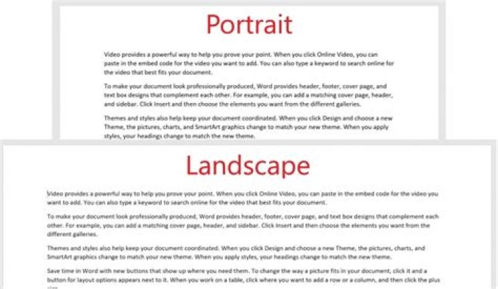 What is the difference between portrait and landscape orientation in MS Word?