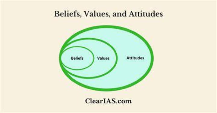 What is the difference between values and attitudes including beliefs?
