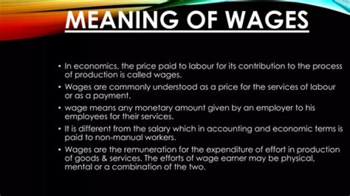 What is the meaning and definition of wages?