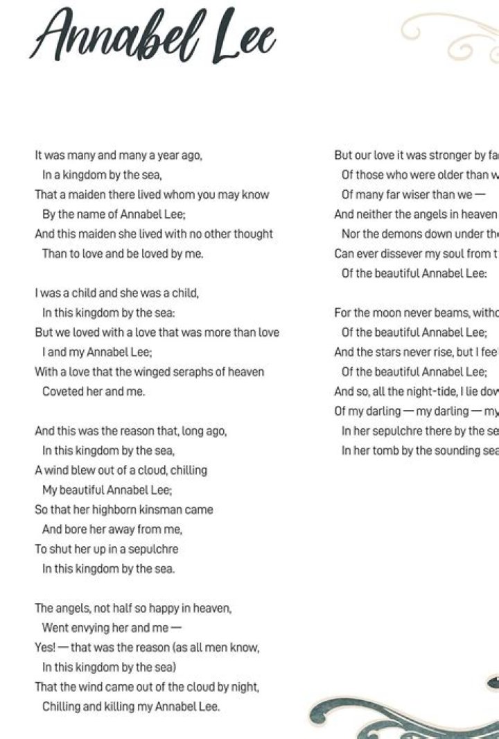 What is the message in Annabel Lee?