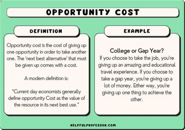 What is the opportunity cost of a student going to school?