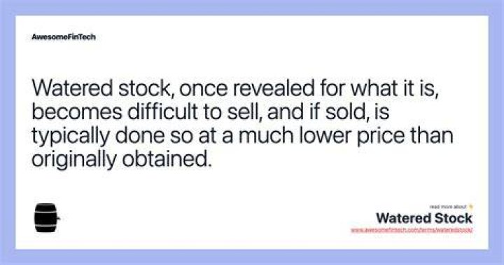 What is watered stock give example?