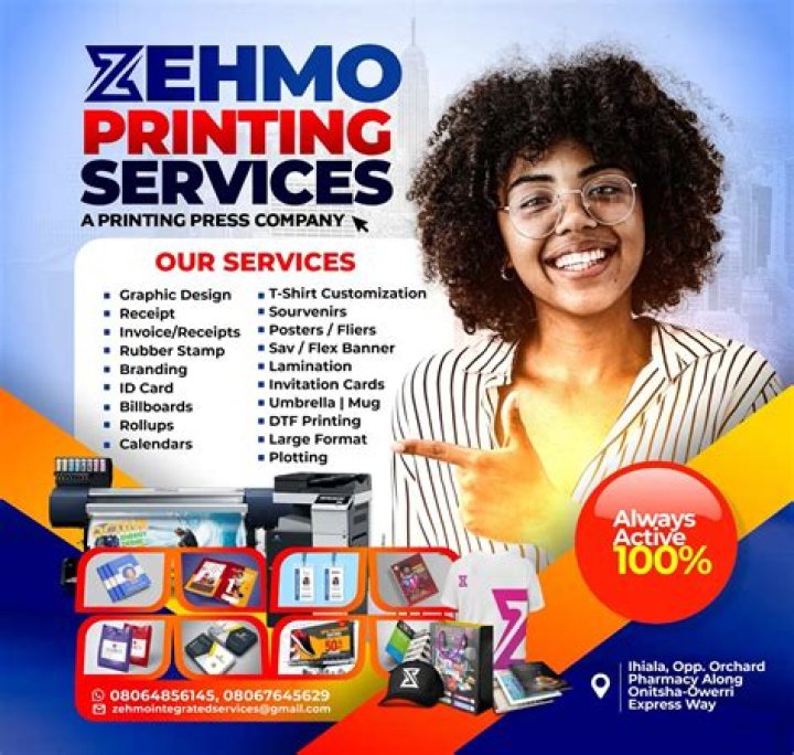 What services does a printing company provide?