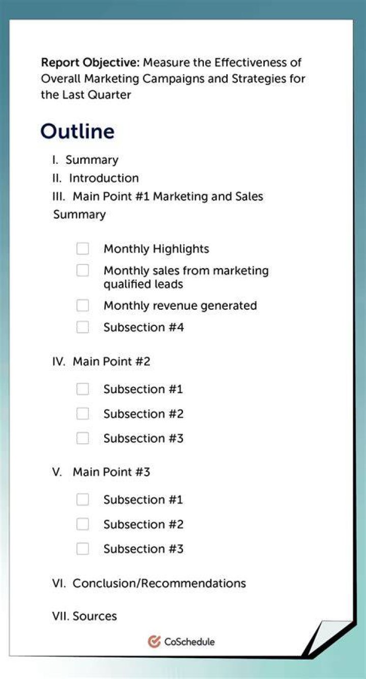 What should a report contain?