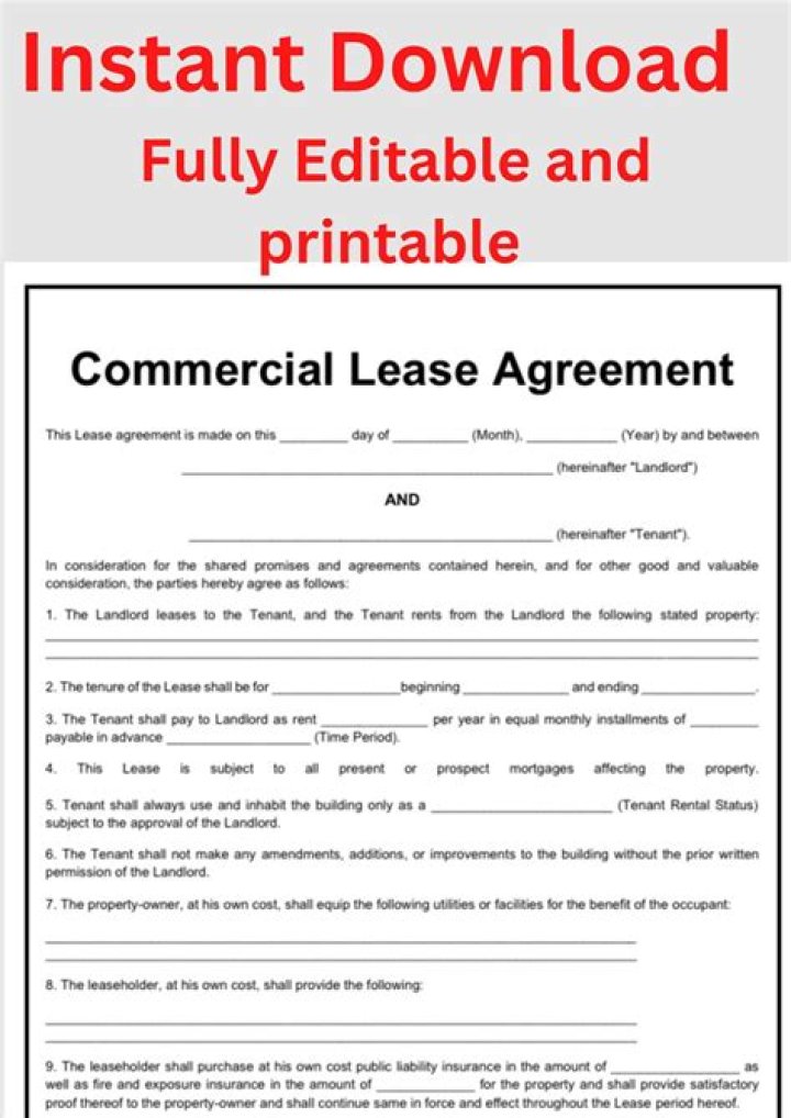 What should be included in a business lease?