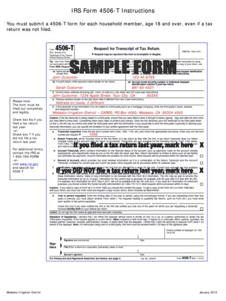 Where do I send a 4506-T form?