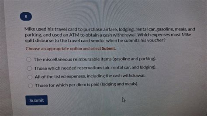 Which expenses must MIKE split disburse to the travel card vendor?