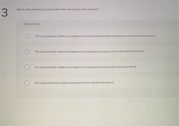 Which of the following correctly describes the closing entry process?