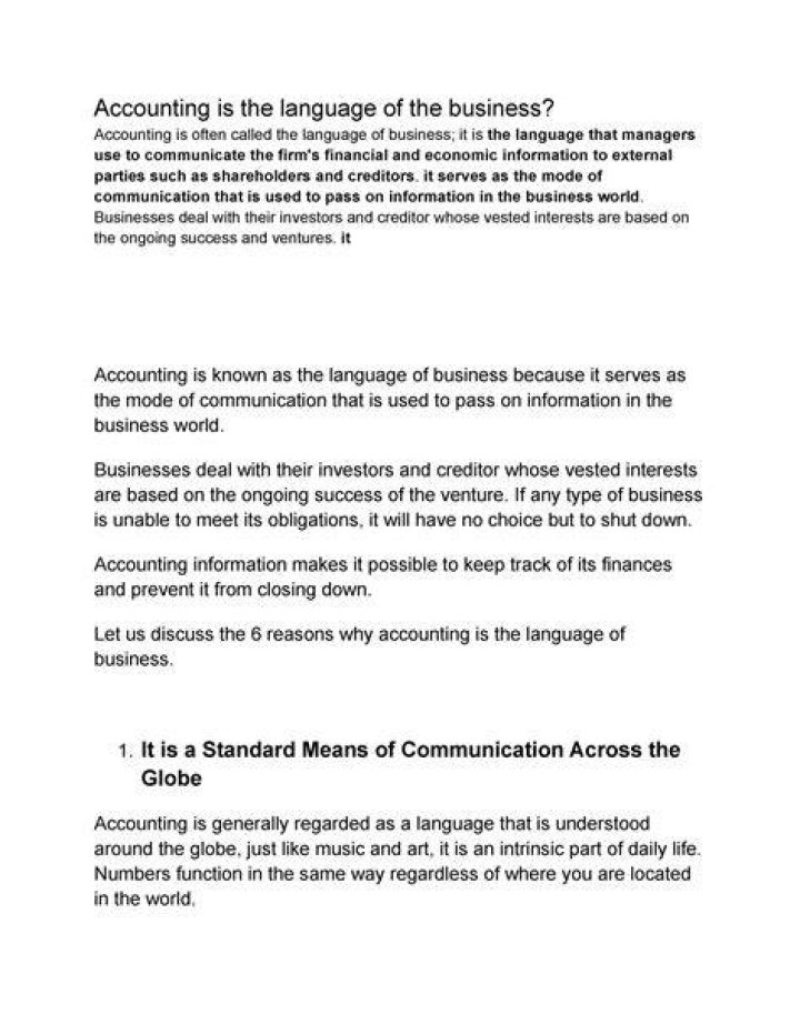 Why accounting is the language of business Brainly?