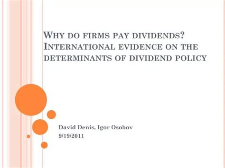 Why do firms pay dividends?