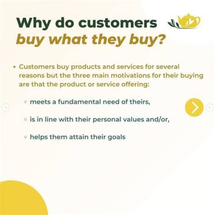 Why does a customer buy something?
