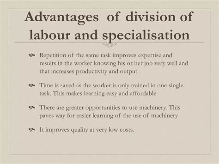 Why is division of labor and specialization important?