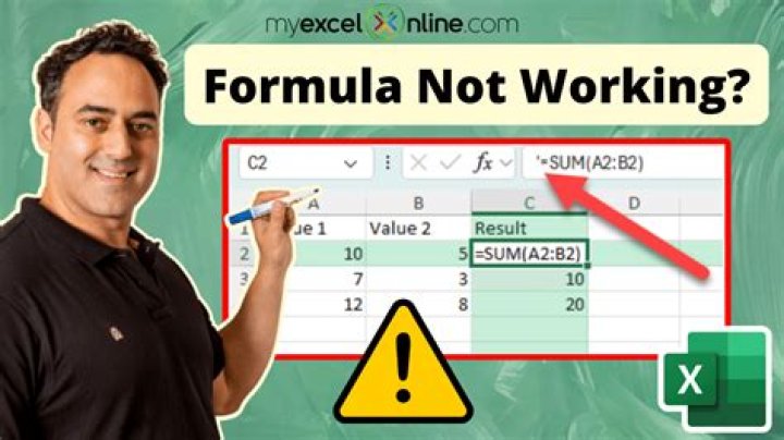 Why is Excel showing formula and not calculating?