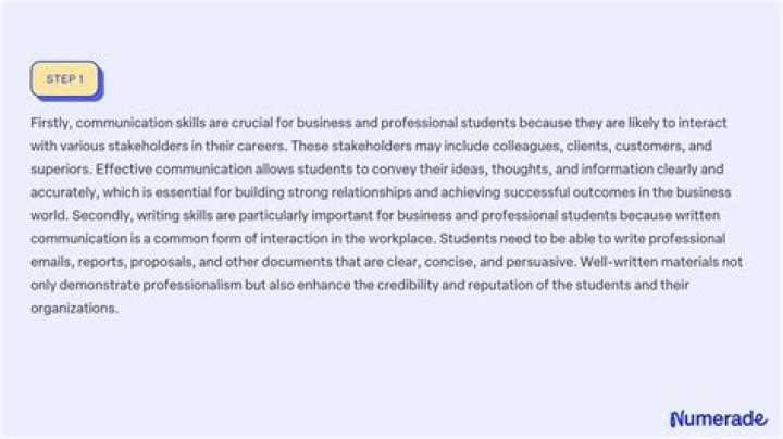 Why is it important for business and professional students to develop good communication skills?