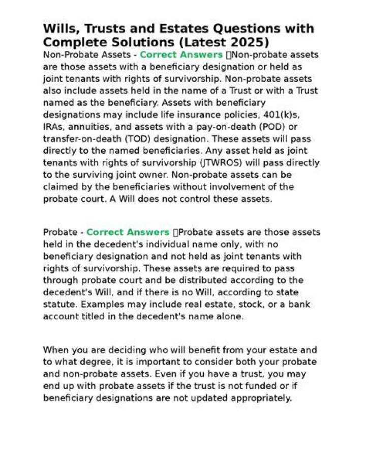 Will and estates questions?